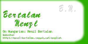 bertalan menzl business card